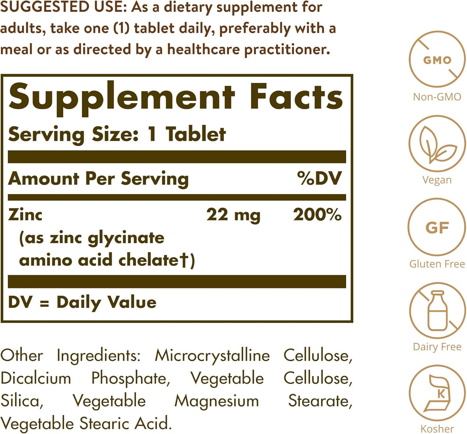 Hydrolyzed Collagen & Zinc Complex for Healthy Skin - Supports Cell Growth & DNA Formation - 30 Tablets