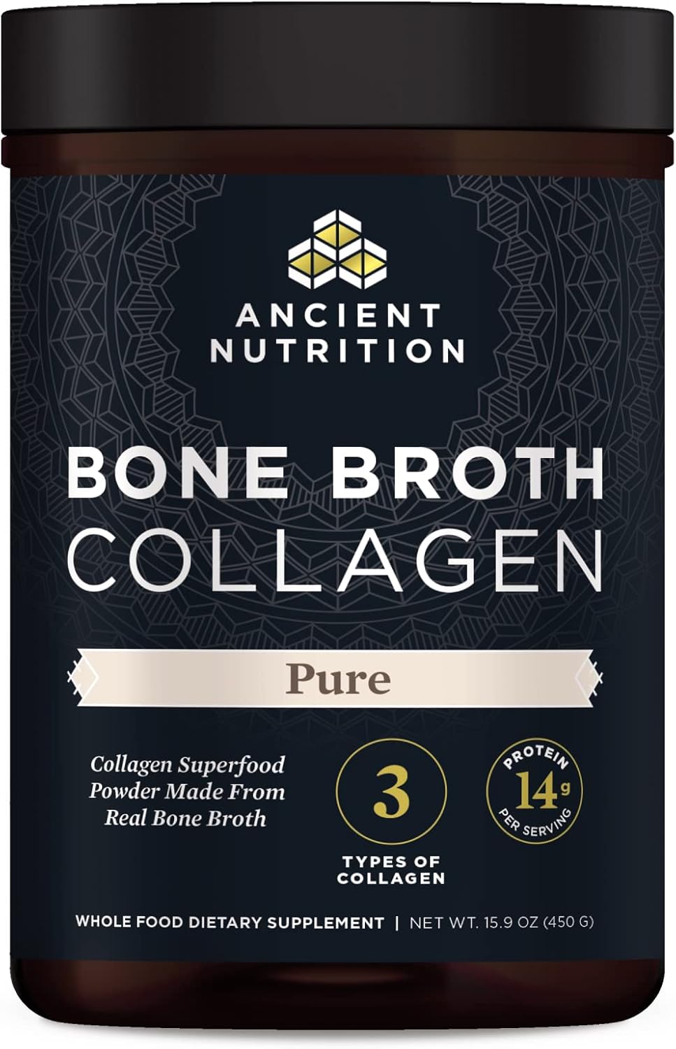Hydrolyzed Multi Collagen Peptides Powder for Skin, Nails & Joints - Bone Broth Collagen Supplement, Pure & Natural - 30 Servings, 15.9oz