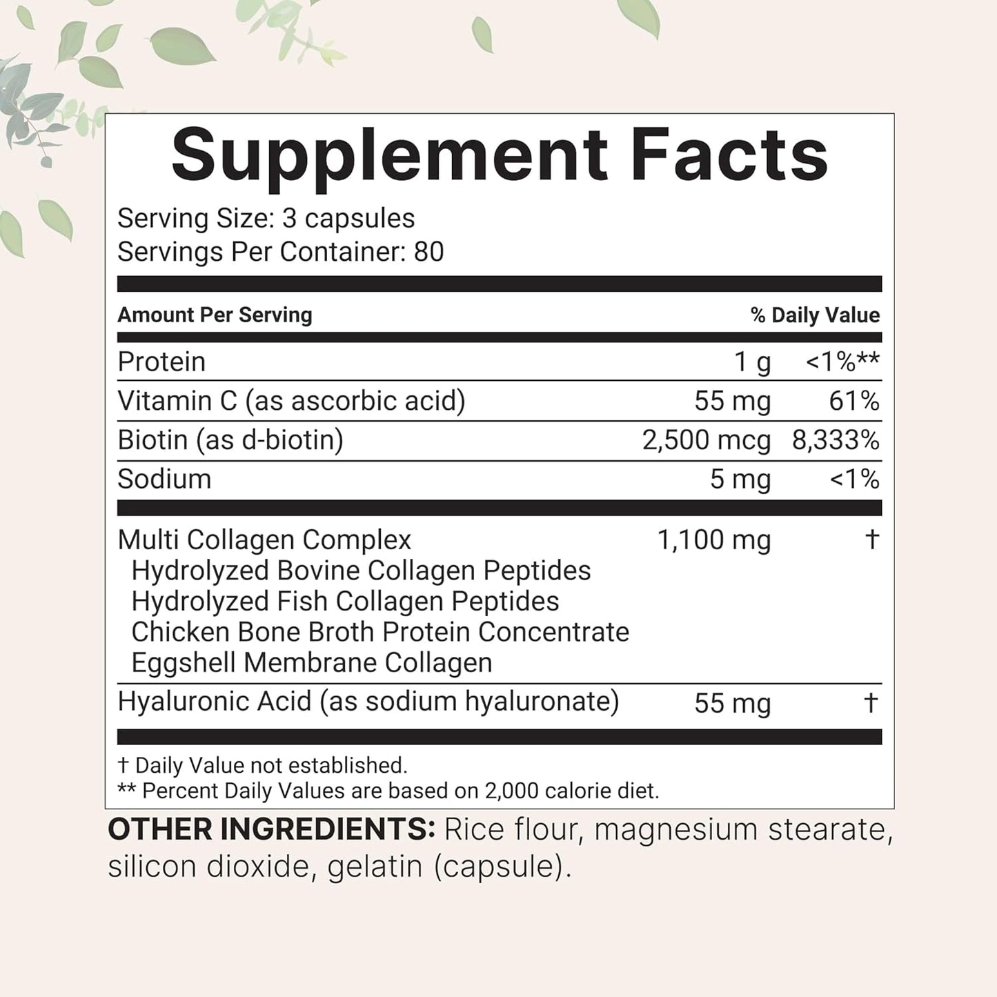 Hydrolyzed Multi Collagen Pills with Biotin, Hyaluronic Acid, Vitamin C - 240 Capsules for Hair, Skin, Nails, Joints - Men & Women, Type I, II, III, V, X