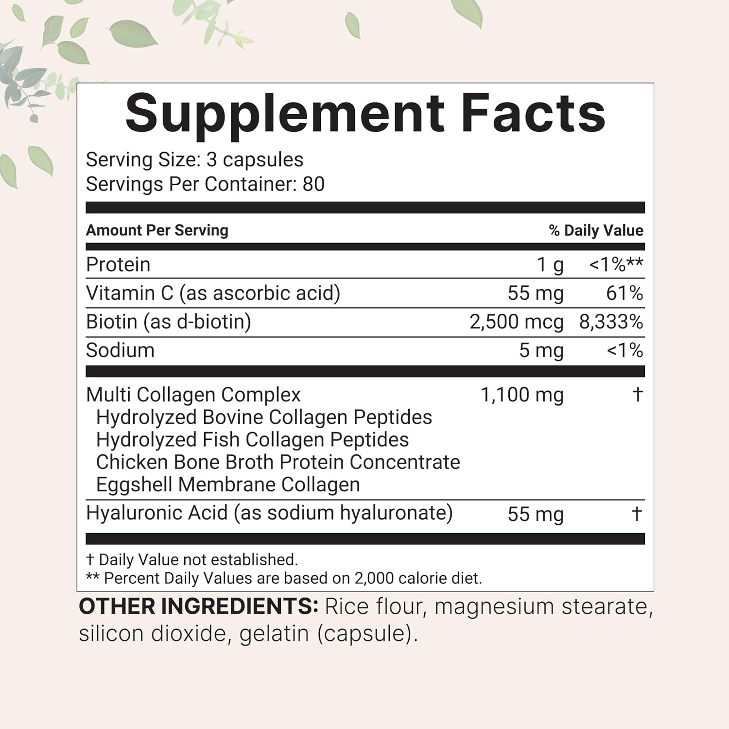 Hydrolyzed Multi Collagen Pills with Biotin, Hyaluronic Acid, Vitamin C - 240 Capsules for Hair, Skin, Nails, Joints - Men & Women, Type I, II, III, V, X