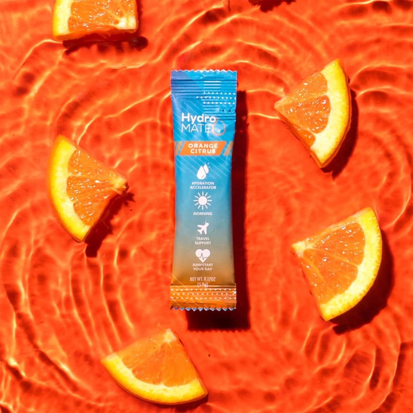 HydroMATE Electrolytes Powder 30 Count Packets with Vitamin C Orange for Instant Hydration and Energy Boost - Low Sugar Fast Recovery
