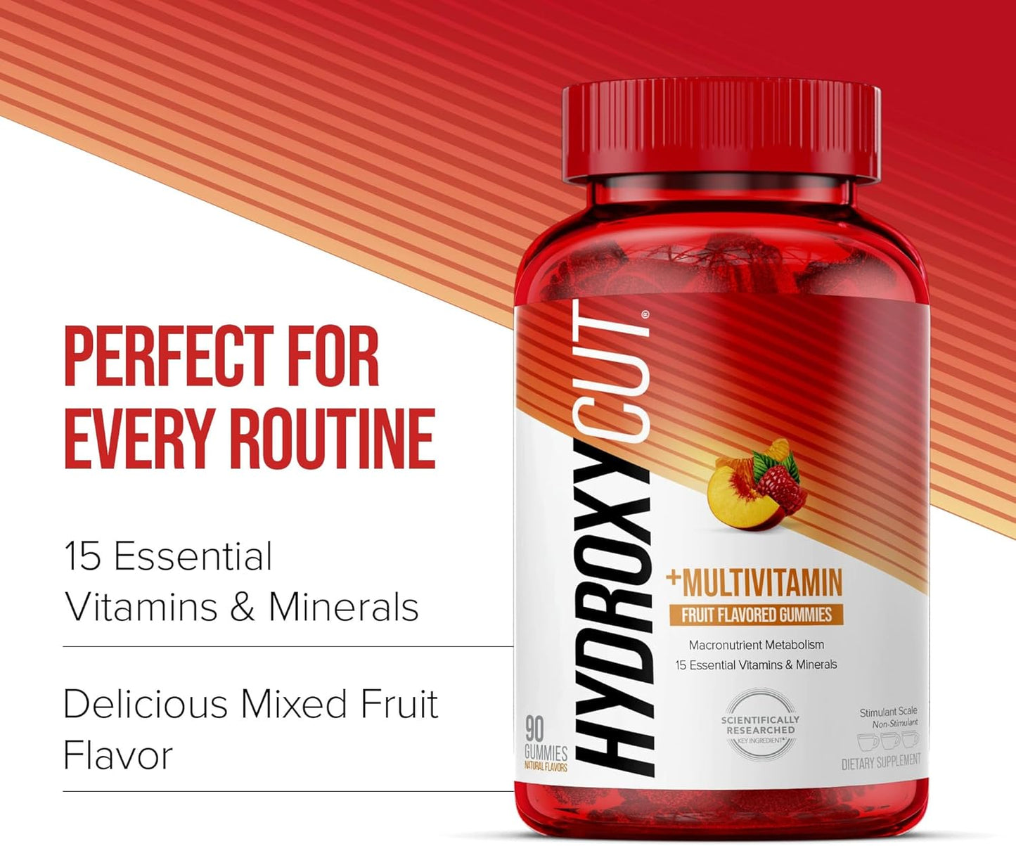 Hydroxycut Gummies: 99% Caffeine Free Metabolism Support with Vitamins & Minerals for Women & Men