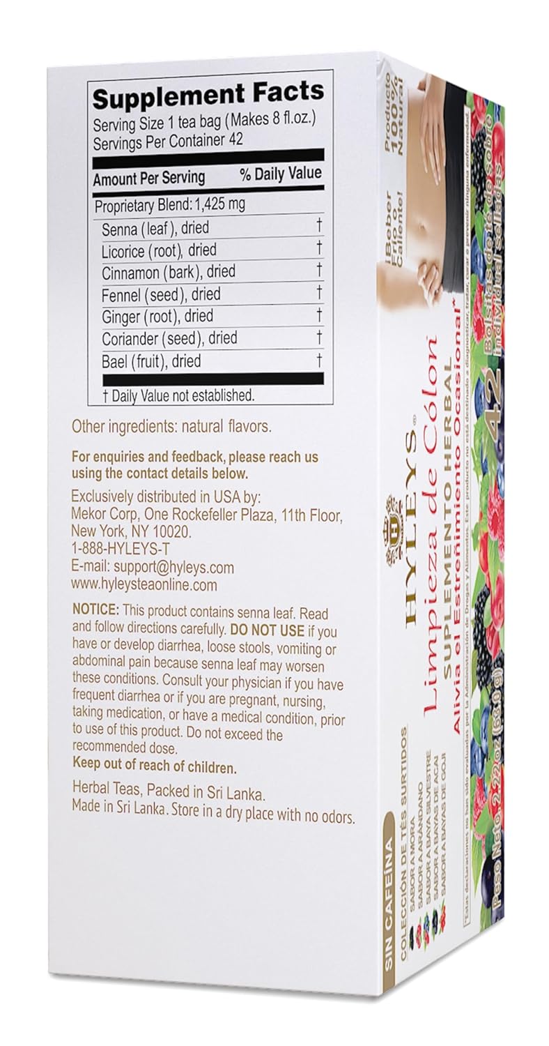 Hyleys Colon Cleanse Tea Variety Pack - 42 Tea Bags (1 Pack)