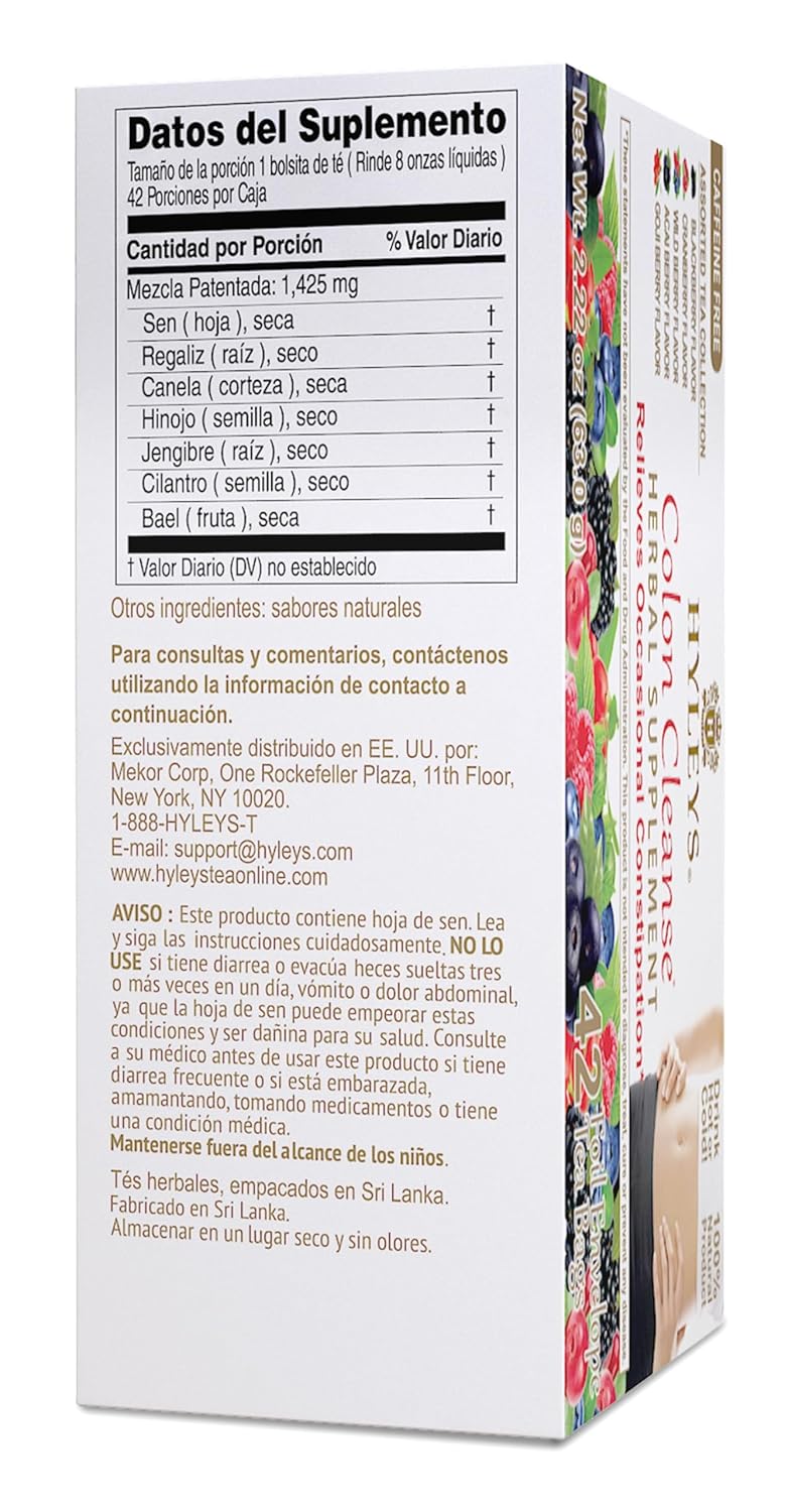 Hyleys Colon Cleanse Tea Variety Pack - 42 Tea Bags (1 Pack)