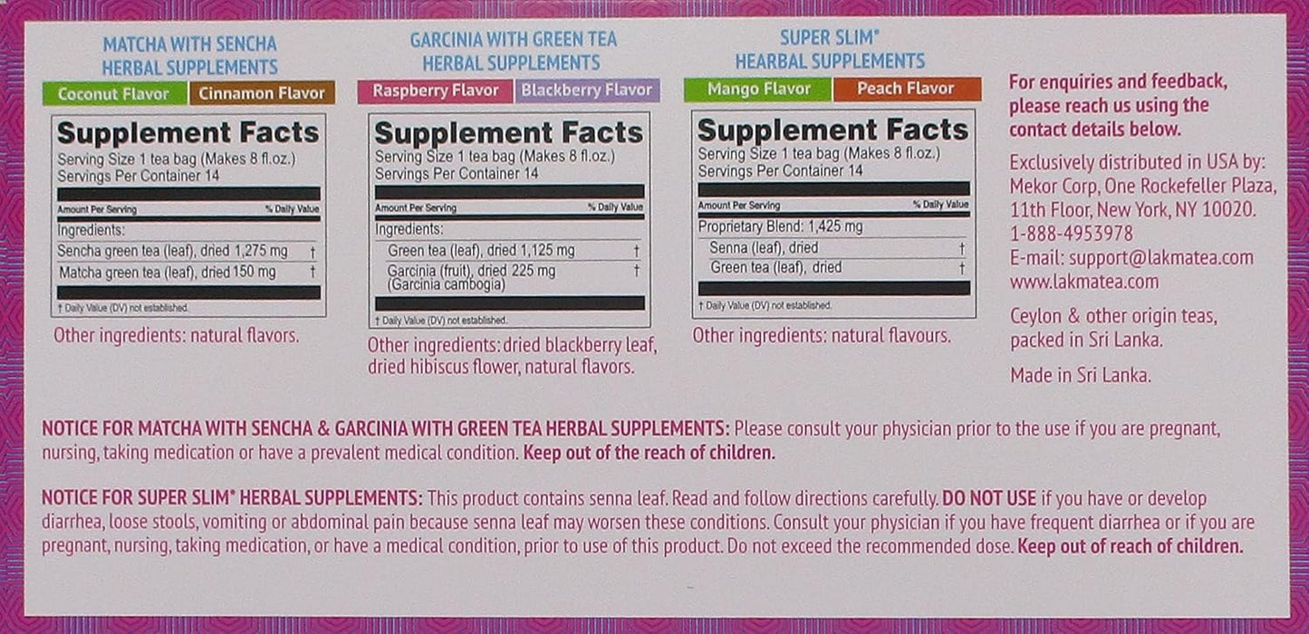 HYLEYS Lakma Green Tea Weight Loss Kit - 14 Days Supply, 42 Tea Bags