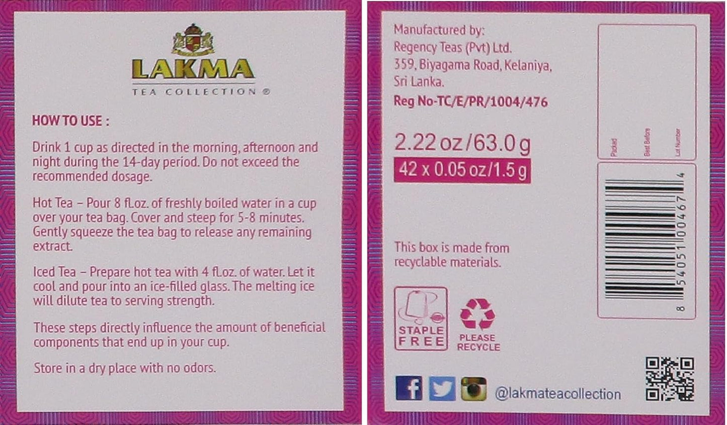 HYLEYS Lakma Green Tea Weight Loss Kit - 14 Days Supply, 42 Tea Bags