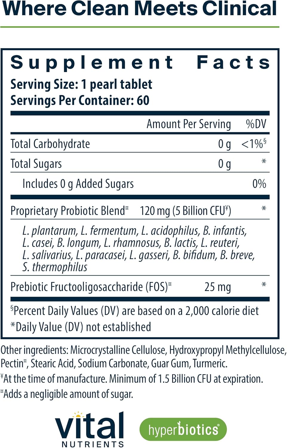 Hyperbiotics Pro-15 Pre + Probiotic Supplement | 15 Strains | Supports Digestive Health | Vegan | 60 Pearl Tablets