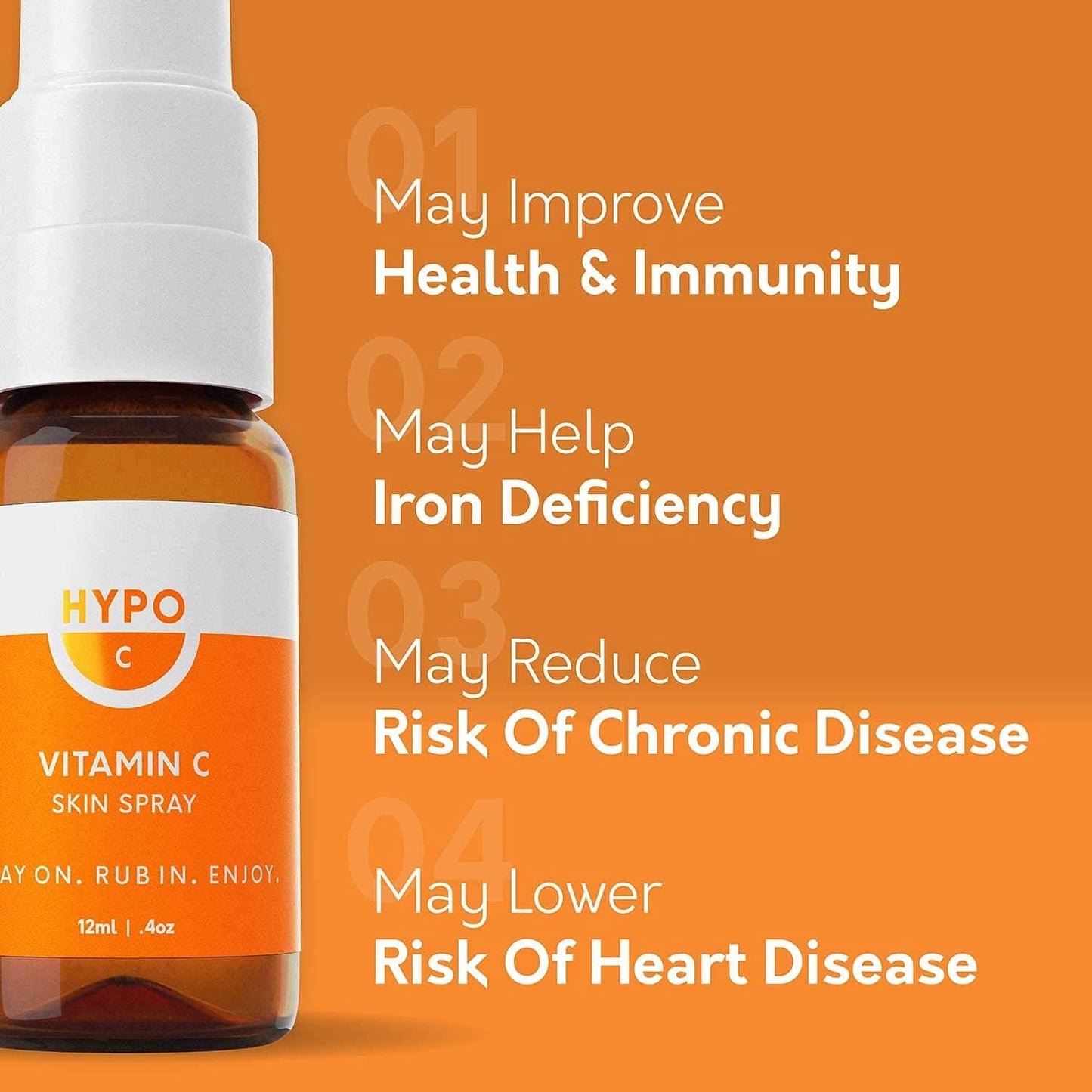 HYPO Vitamin C Spray by Eirtree Health | Organic Topical Supplement | Fast Absorption | Immune System Booster | 3,000 mg, 30 Day Supply