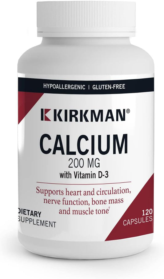Hypoallergenic Calcium Capsules - 200 mg - Vegetarian Formula - Gluten & Casein Free - Tested for 950+ Contaminants