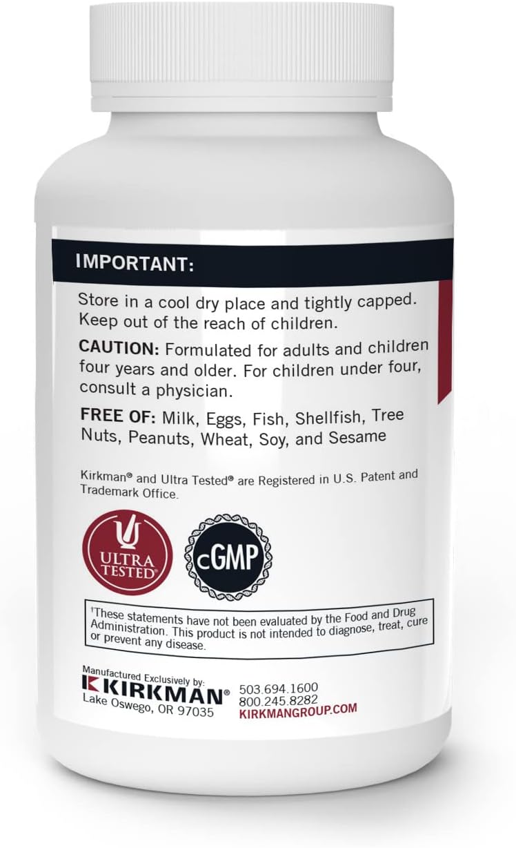 Hypoallergenic Calcium Capsules - 200 mg - Vegetarian Formula - Gluten & Casein Free - Tested for 950+ Contaminants