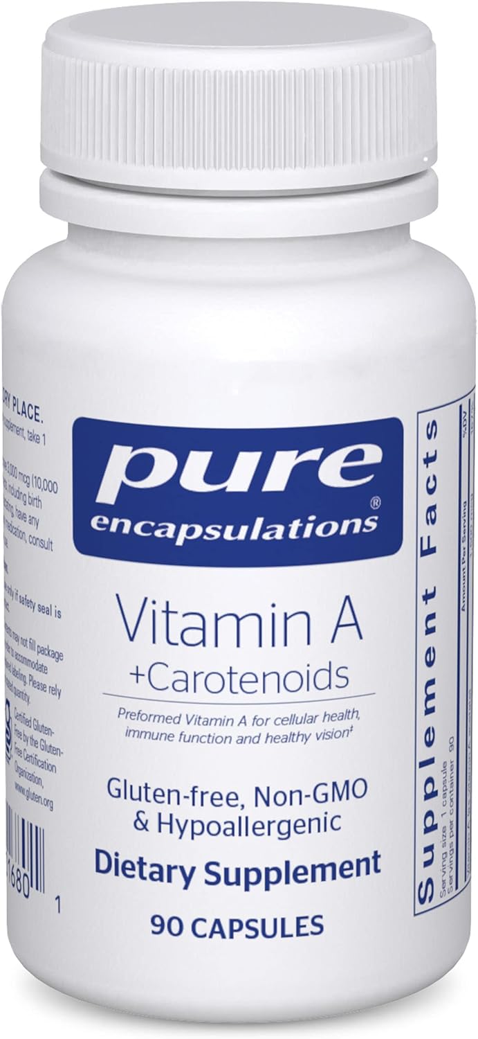 Hypoallergenic Dietary Supplement with Vitamin A, Lutein, Zeaxanthin, and Astaxanthin | 90 Capsules