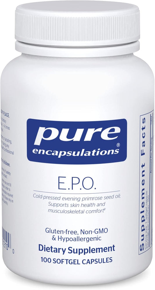 Hypoallergenic Evening Primrose Oil Supplement with 9% GLA | 100 Softgel Capsules | Pure Encapsulations
