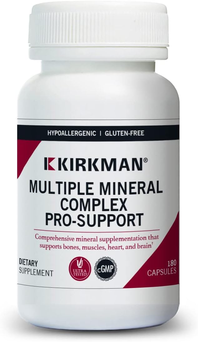 Hypoallergenic Kirkman Multiple Mineral Complex Pro-Support - 180 Vegetarian Capsules with Essential Minerals