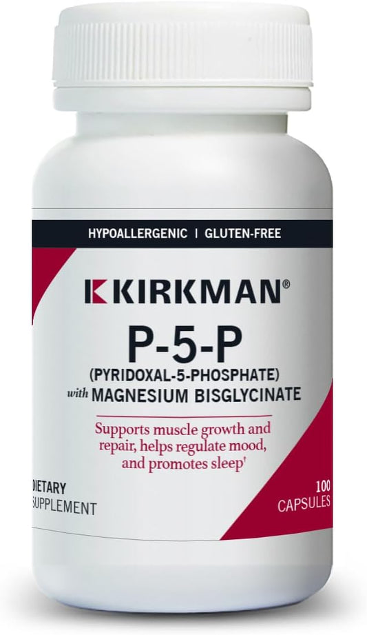 Hypoallergenic Kirkman P-5-P with Magnesium Bisglycinate - Vitamin B-6 Metabolite Supplement