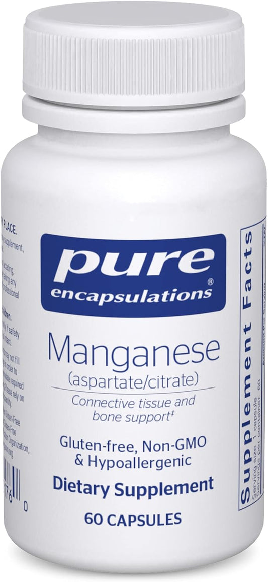 Hypoallergenic Manganese Supplement for Connective Tissue and Bones - 60 Capsules