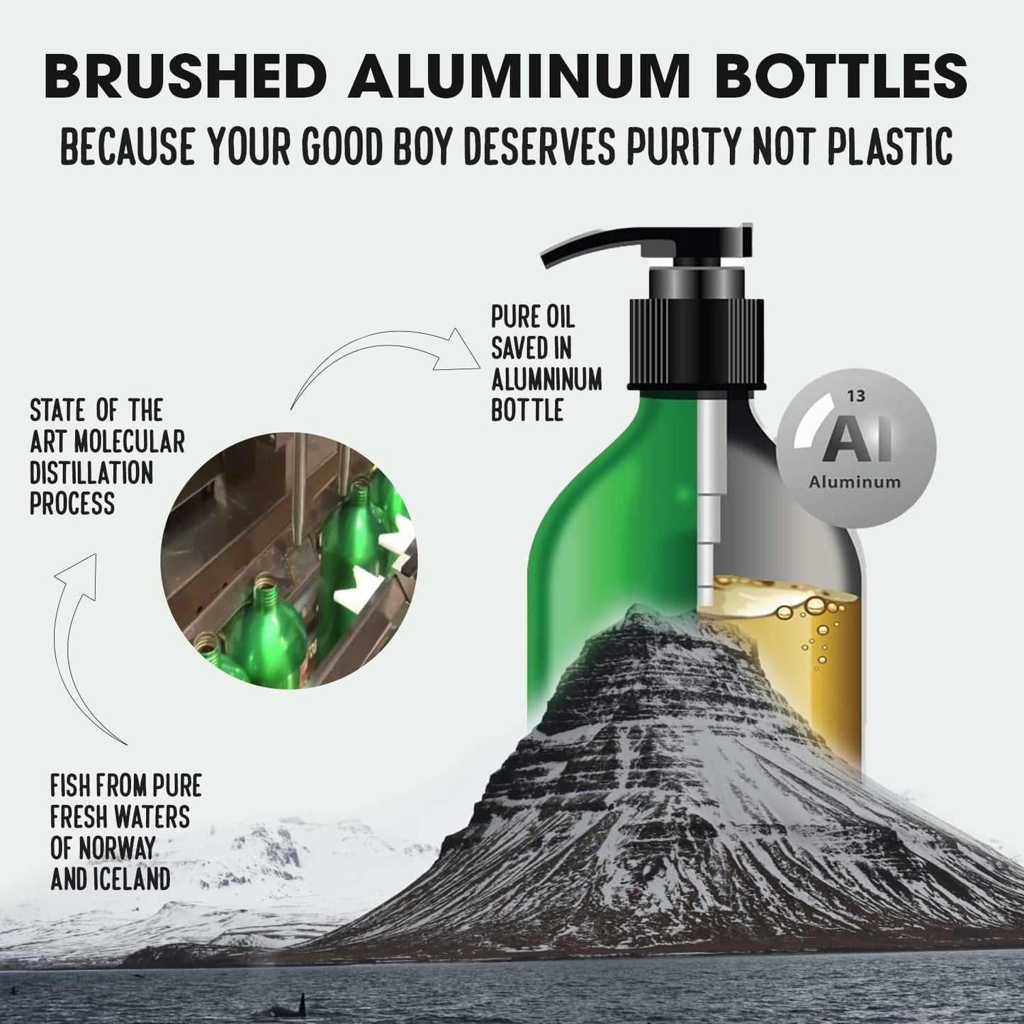 Iceland Pure Salmon Oil for Dogs and Cats | Pharmaceutical Grade Omega-3 Liquid Supplement | Unscented | BPA-Free Pump Bottle | 8.75oz