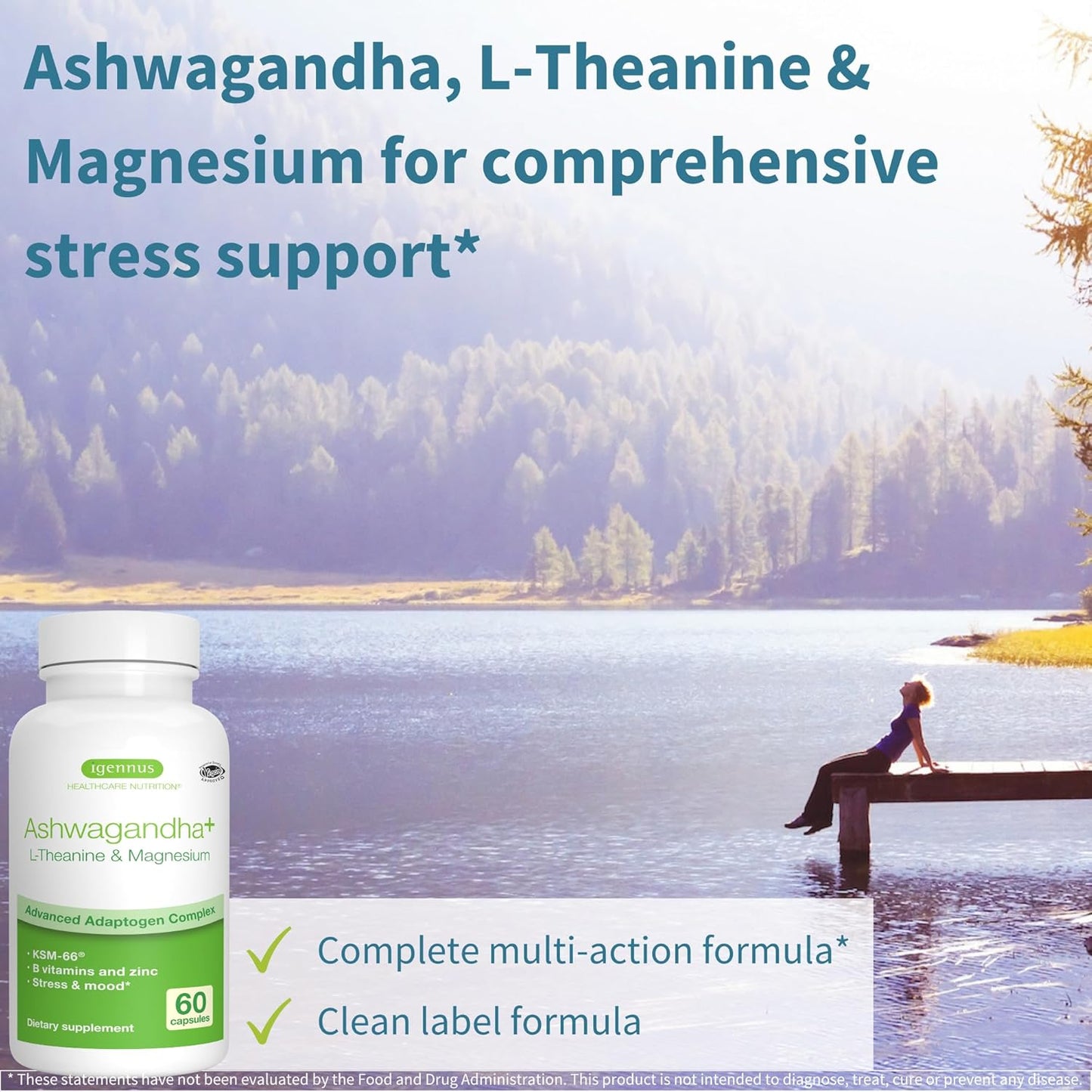 Igennus Pharmepa Restore Bundle with Ashwagandha, L-Theanine, and Magnesium - Pure EPA Omega-3 Fish Oil and KSM-66 Ashwagandha with Zinc & B Vitamins