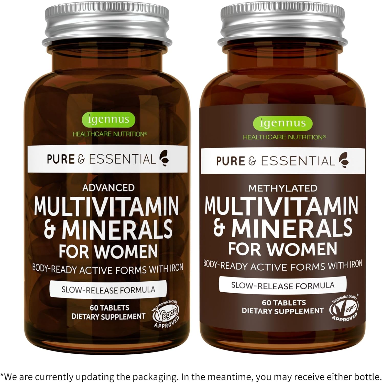 Igennus Women's Multivitamin Bundle with Iron, Probiotics, and Live Cultures - Vegan Friendly