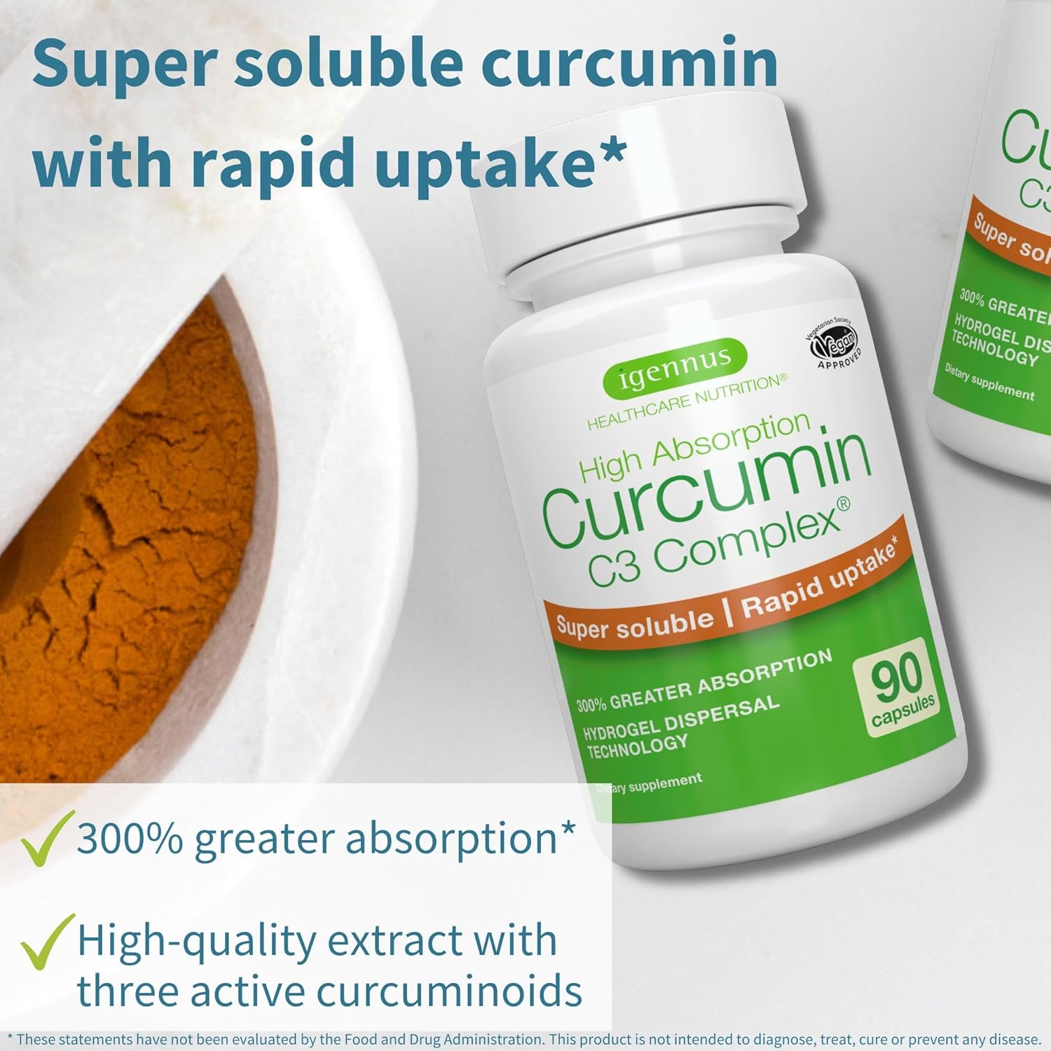 Igennus Women's Multivitamin & Minerals + Curcumin C3 Complex Bundle - Vegan, Sustained Release, Advanced Formula with High Absorption