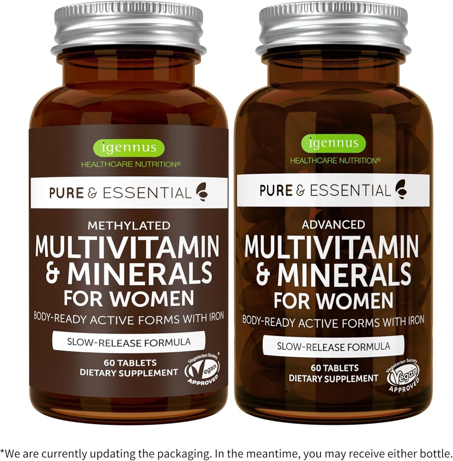 Igennus Women's Multivitamin & Minerals + Curcumin C3 Complex Bundle - Vegan, Sustained Release, Advanced Formula with High Absorption