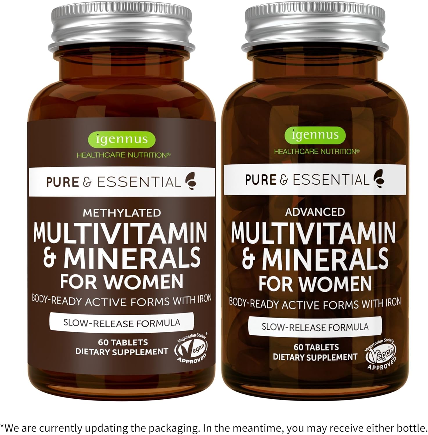 Igennus Women's Multivitamin & Minerals + Curcumin C3 Complex Bundle - Vegan, Sustained Release, Advanced Formula with High Absorption