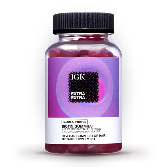 IGK Extra Strength Biotin Gummies for Hair Growth - 60 Count Bottle