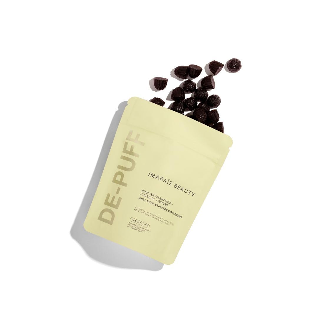 IMARAÏS Beauty by Sommer Ray Depuff Anti-Bloat Gummy with English Chamomile, Hibiscus, and Ginger - Supports Skin and Gut Health, Reduces Skin Bloat and Puffiness - Sugar Free, PETA-Certified