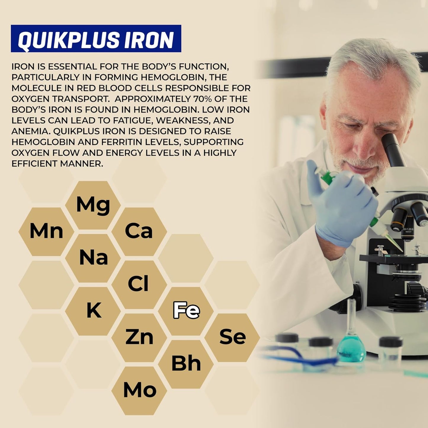 Imix Nutrition QuikPlus Iron: High Absorption Ionic Liquid Mineral Supplement for Hemoglobin & Ferritin - Vegan, Gluten-Free - 2 oz Bottle