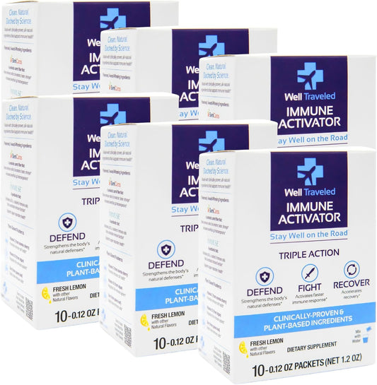 Immune Activator Drink Mix with Prebiotics, Postbiotics, Vitamin C, D, Zinc - Lemon Flavor, 60 Count