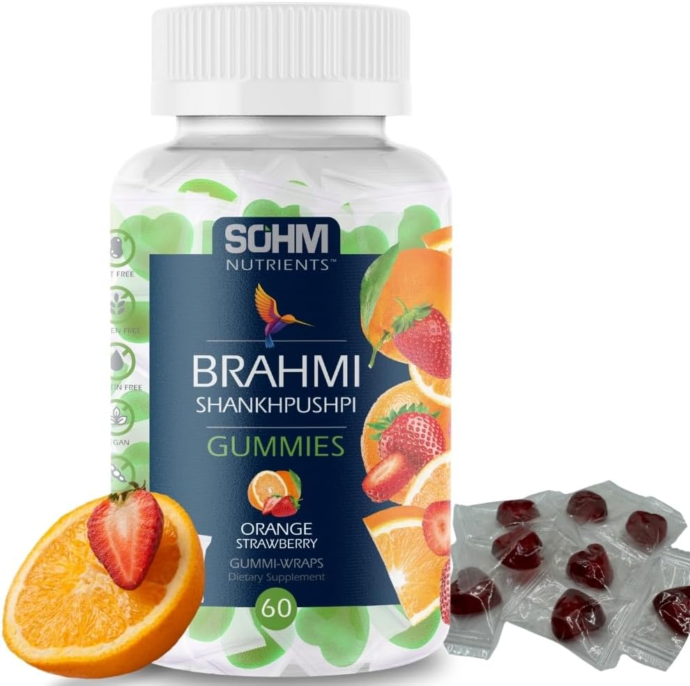 Immune-Boosting Brahmi and Shankhpushpi Gummies - 60 Count, Vegetarian & Gluten-Free, Individually Wrapped to Add Life to Lives
