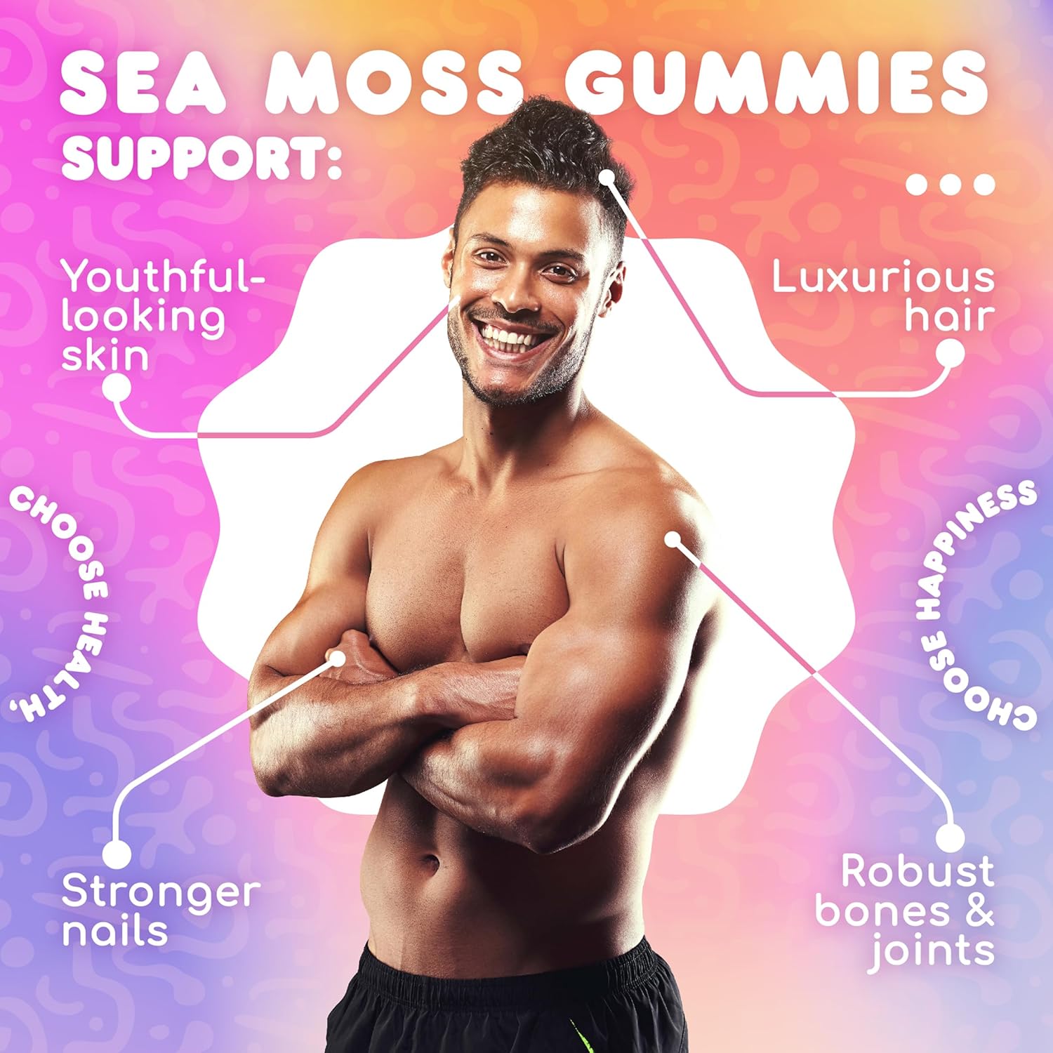 Immune-Boosting Sea Moss Gummies with Elderberry, Burdock Root, Bladderwrack - 240 pcs (2 Pack) for Overall Wellness and Health