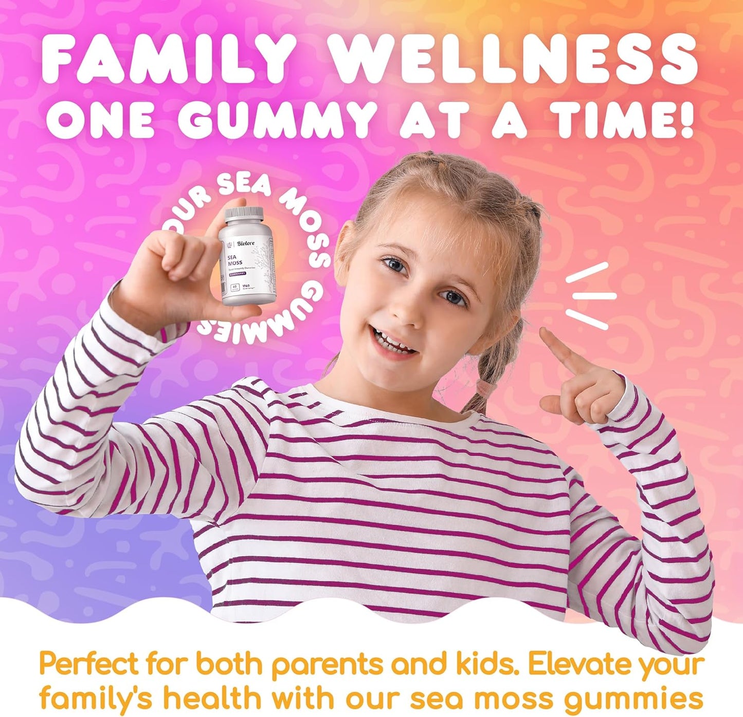 Immune-Boosting Sea Moss Gummies with Elderberry, Burdock Root, Bladderwrack - 240 pcs (2 Pack) for Overall Wellness and Health