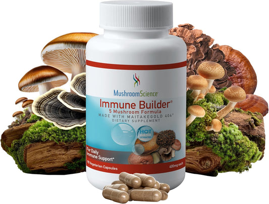 Immune Builder Mushroom Capsules with MaitakeGold, Reishi & Shiitake Extracts - 90 CT - Vegetarian Supplement for Adults