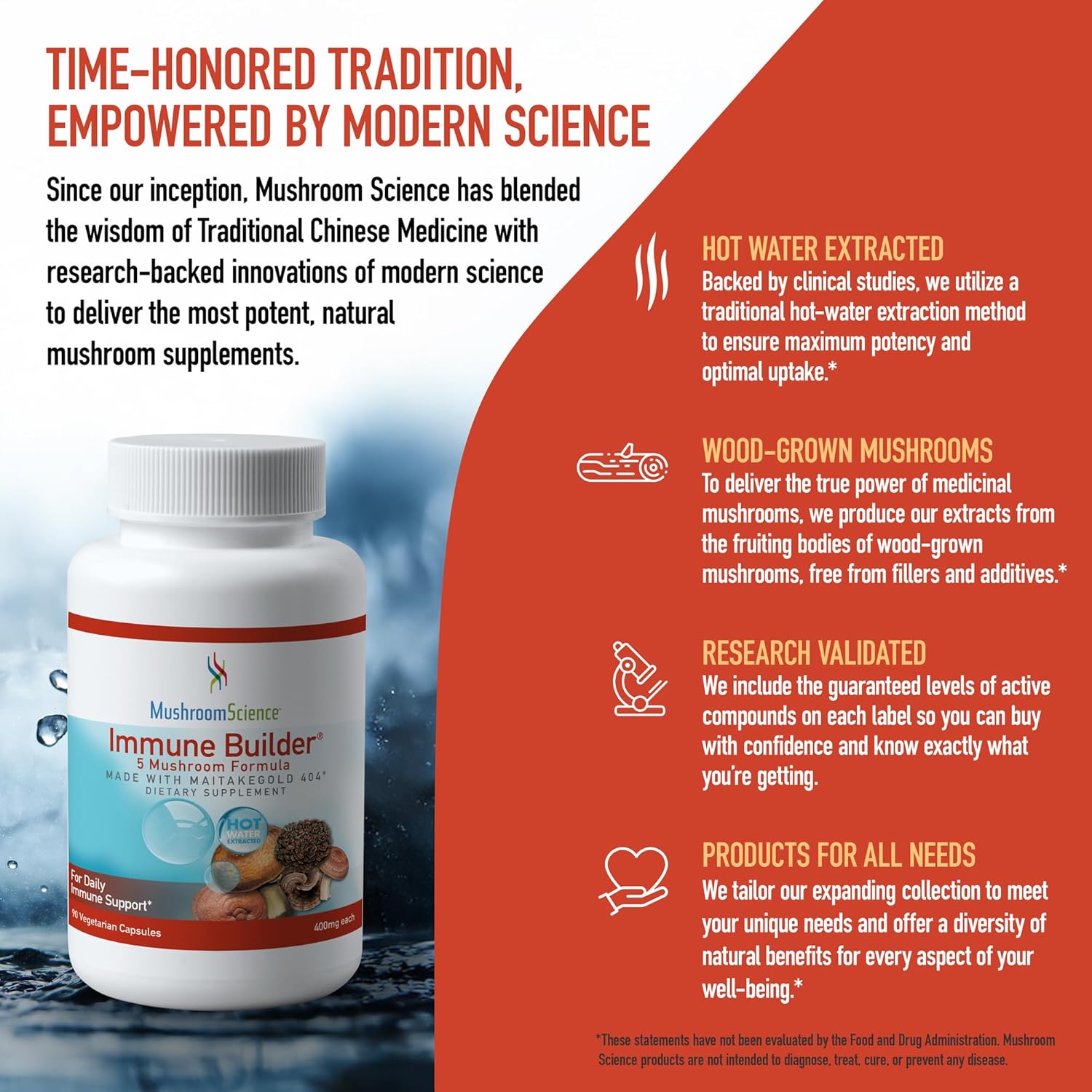 Immune Builder Mushroom Capsules with MaitakeGold, Reishi & Shiitake Extracts - 90 CT - Vegetarian Supplement for Adults
