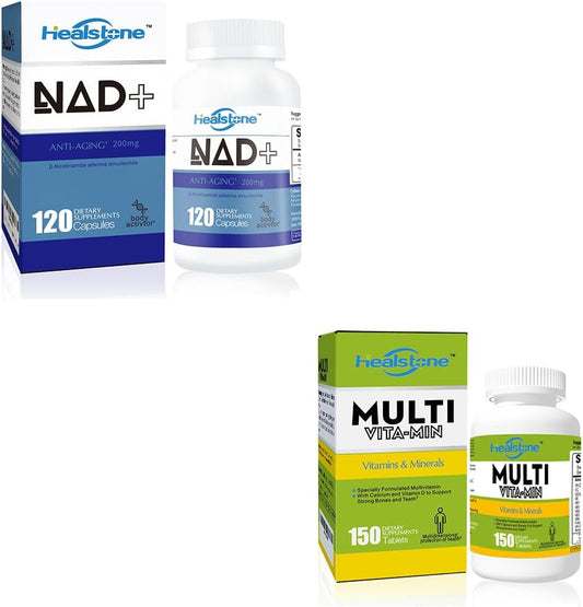 Immune Health Adult Multivitamin with NAD+ 200mg Capsules for Women and Men - Anti Aging Supplement