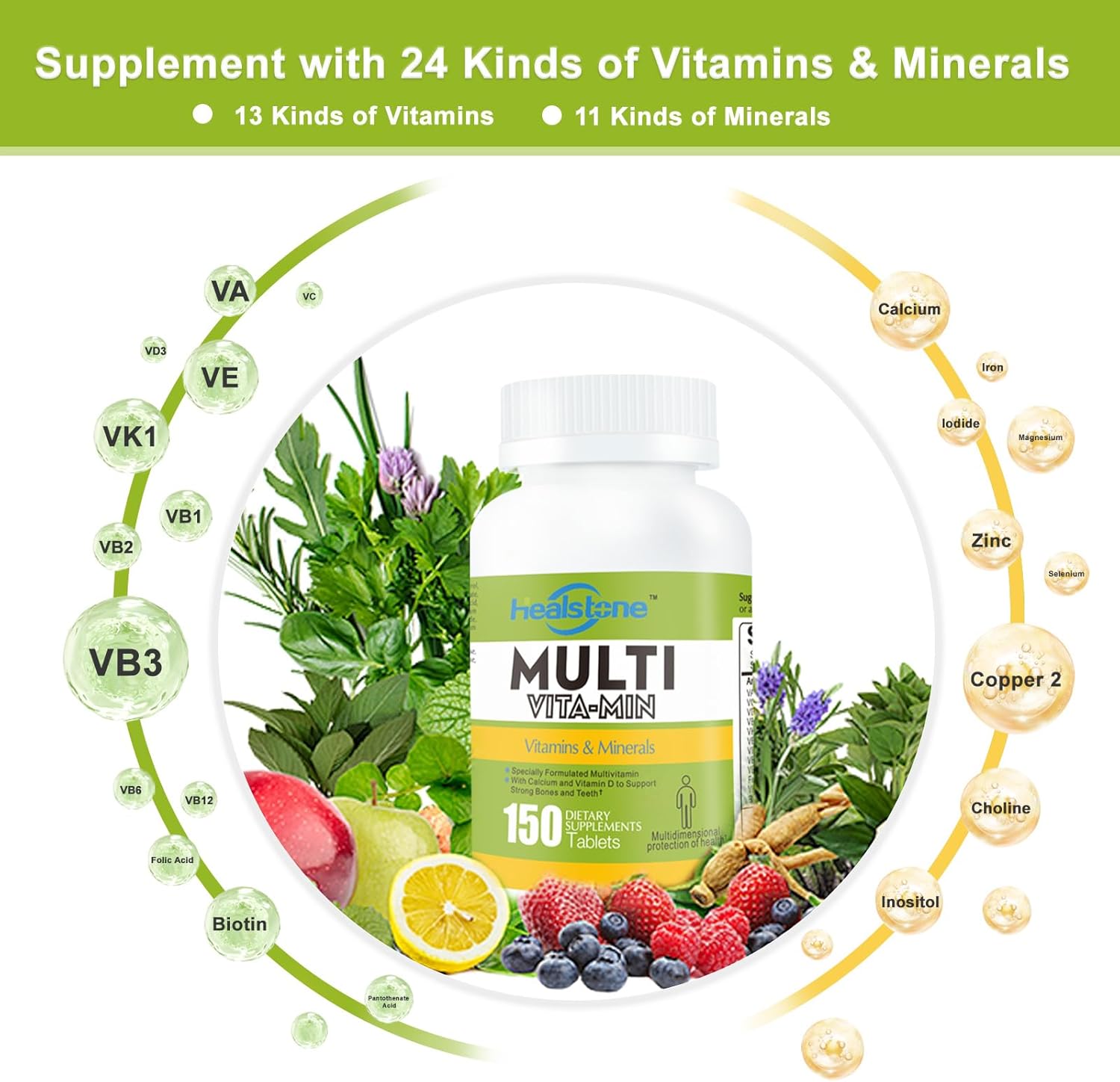 Immune Health Adult Multivitamin with NAD+ 200mg Capsules for Women and Men - Anti Aging Supplement