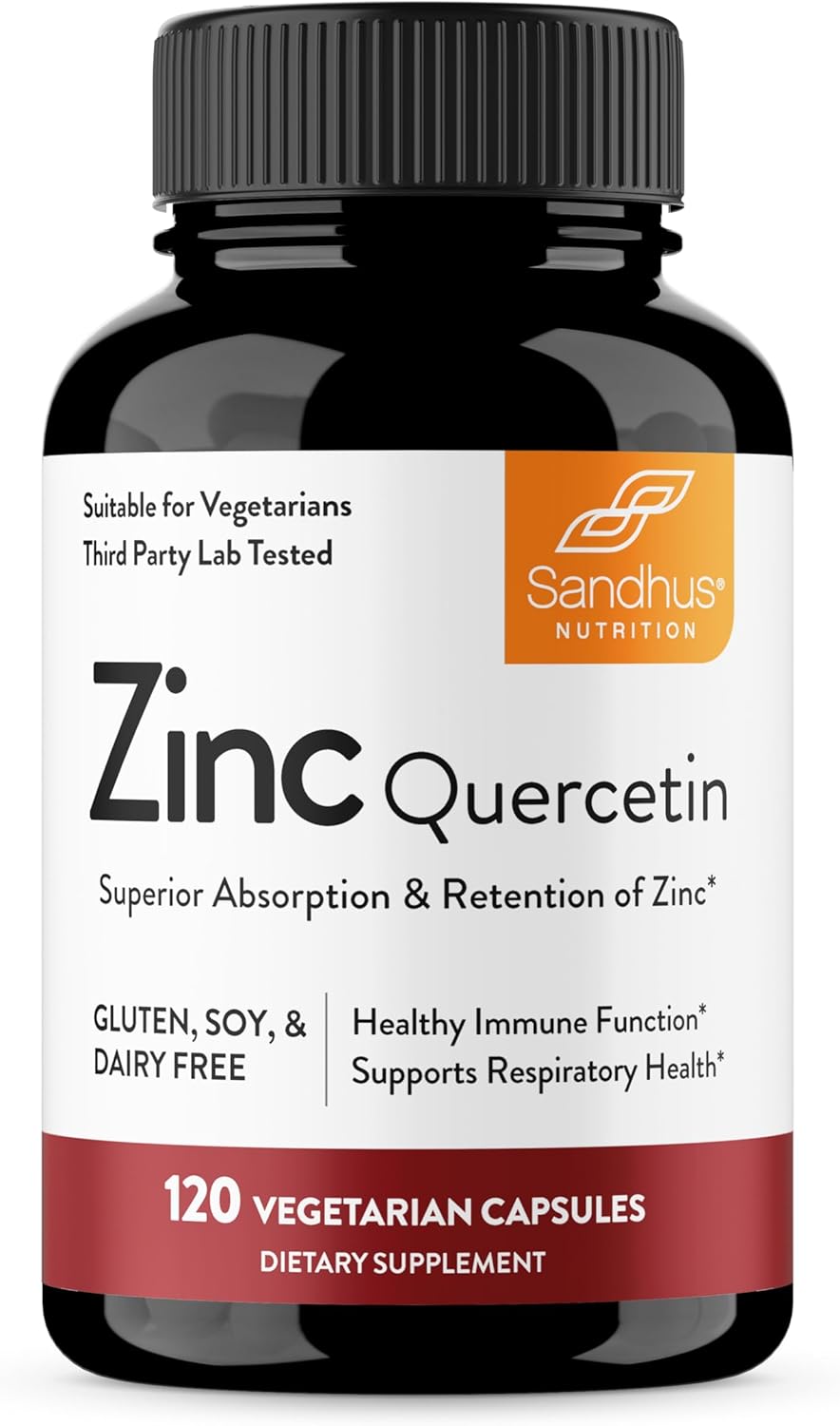 Immune Health Support Capsules with Zinc, Quercetin & Resveratrol by Sandhu