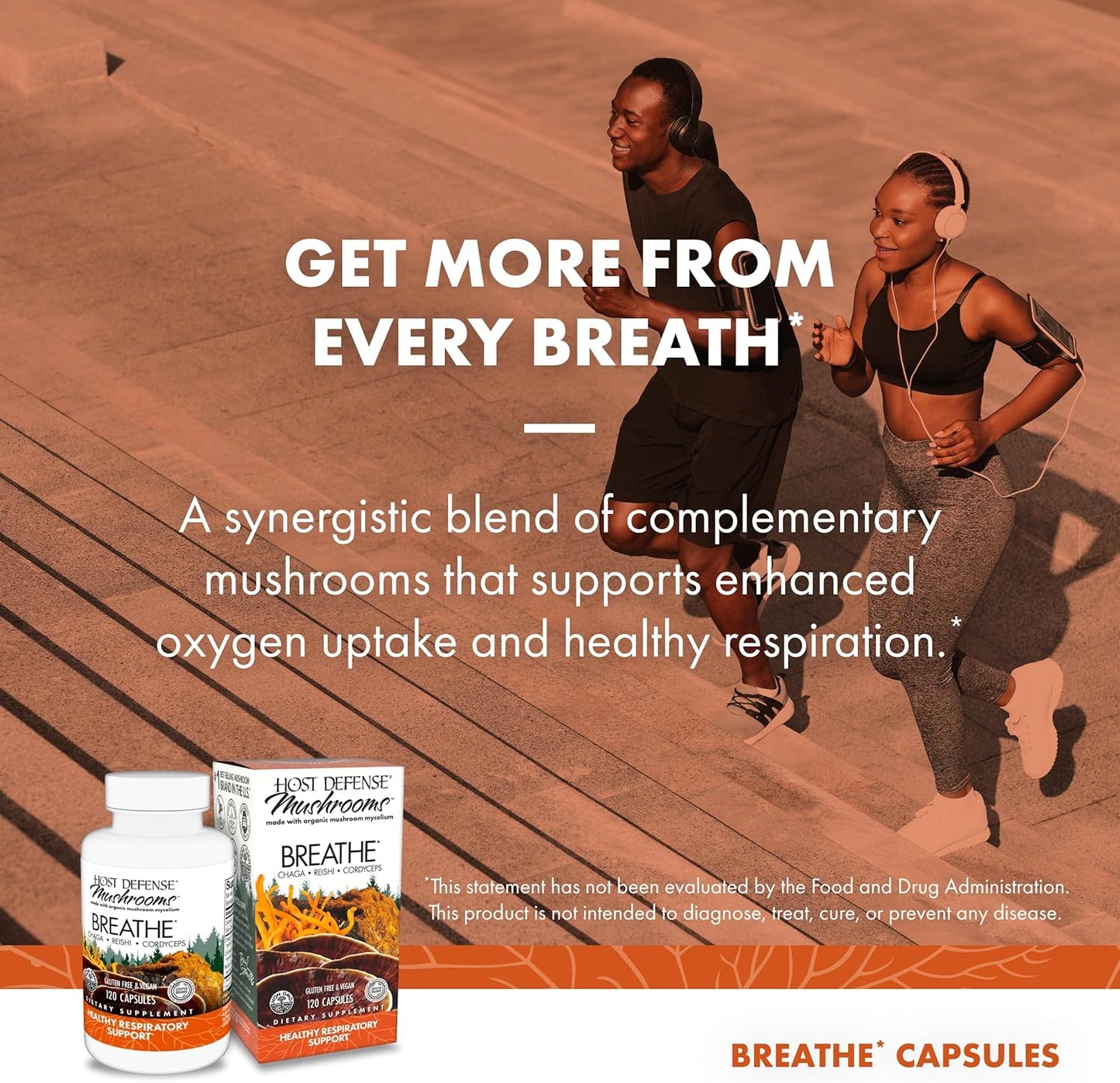 Immune & Respiratory Support Mushroom Supplement with Chaga, Reishi, and Cordyceps - 120 Capsules