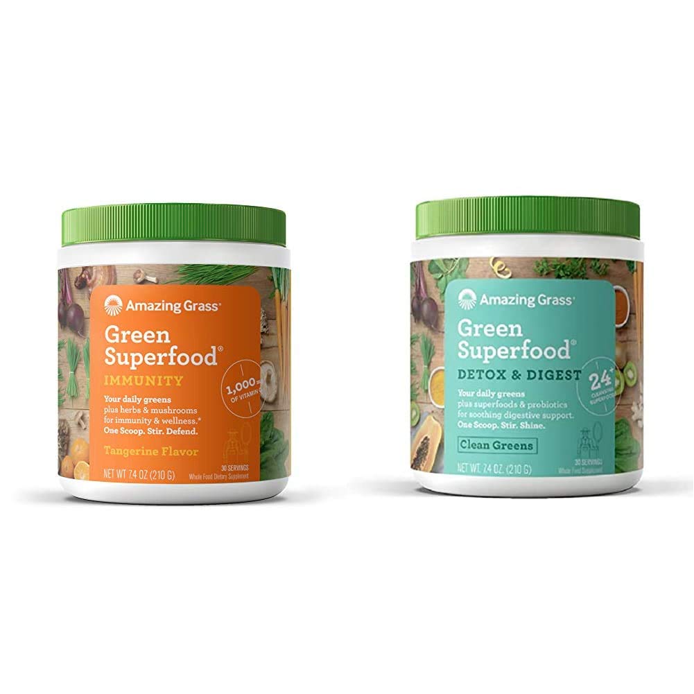 Immune Support and Detox Greens Blend Superfood Powder by Amazing Grass
