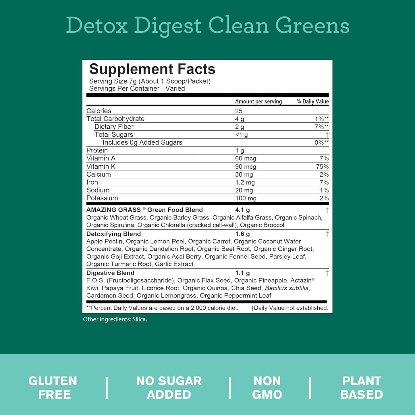 Immune Support and Detox Greens Blend Superfood Powder by Amazing Grass