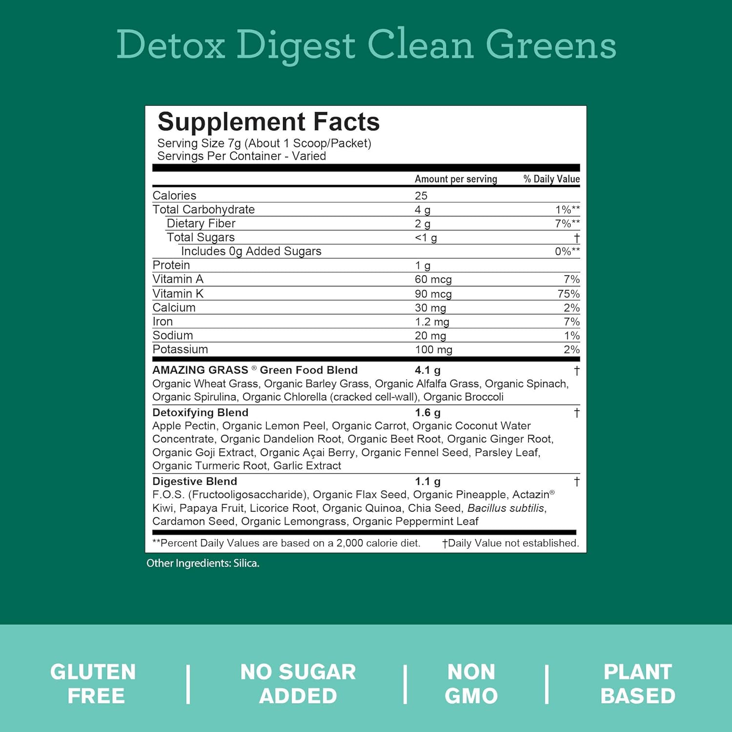 Immune Support and Detox Greens Blend Superfood Powder by Amazing Grass