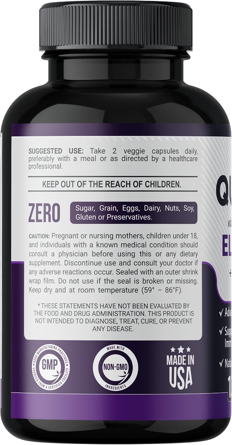 Immune Support Bundle: Quercetin, Bromelain, Elderberry, Vitamin C, Zinc, and Vitamin D3 - 2 Months Supply