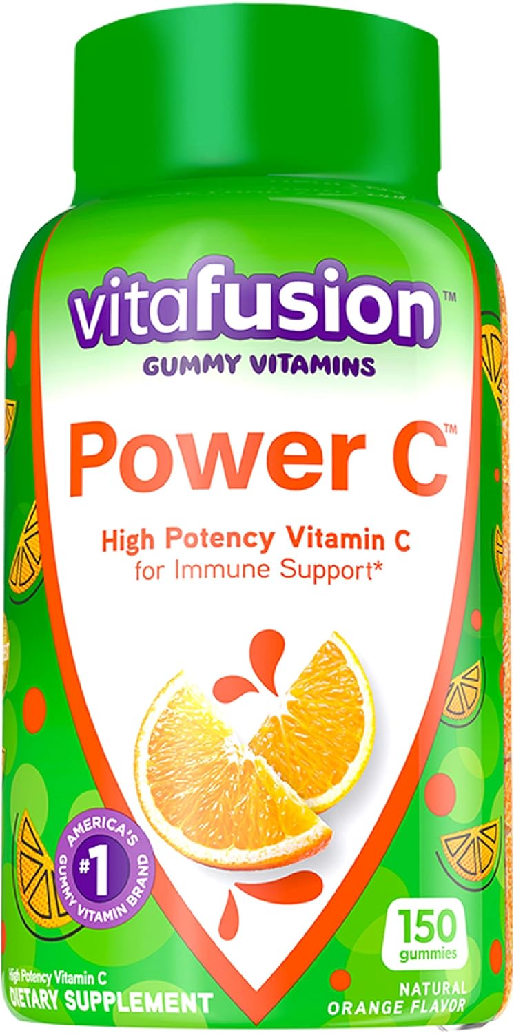 Immune Support Bundle: Vitafusion Fiber Well Fit Gummies 90 Count + Power C Vitamin C Gummies 150 Count