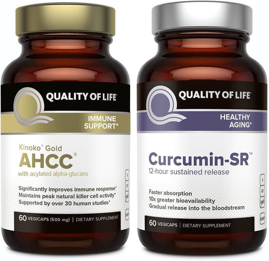 Immune Support Bundle with Kinoko Gold AHCC and Microactive Curcumin SR for Enhanced Quality of Life