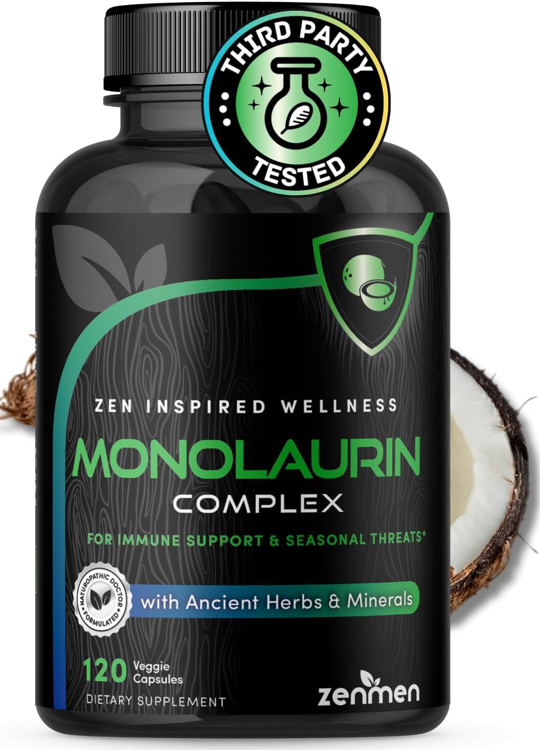 Immune Support Capsules with Monolaurin for Long-Term Protection from Tick Bites - Contains Lauric Acid, Astragalus, Cats Claw, Beta Glucan, Olive Leaf - Potent Formula
