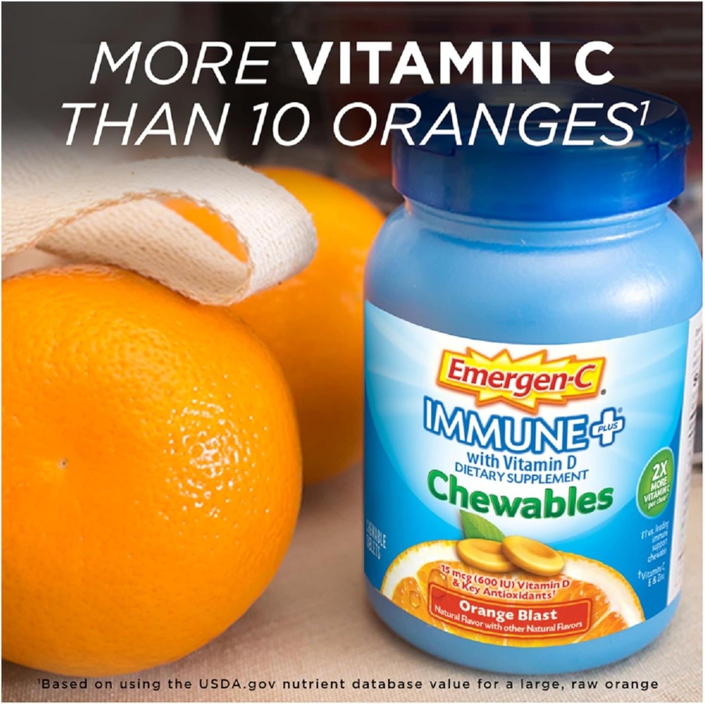 Immune Support Chewable Tablets with Vitamin C & D - Orange Blast Flavor - 42 Count