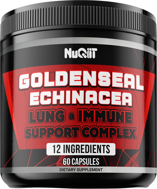 Immune Support Complex Capsules with Goldenseal Root, Echinacea, and Panax Ginseng - 60 Count for Digestive Health and Body Balance