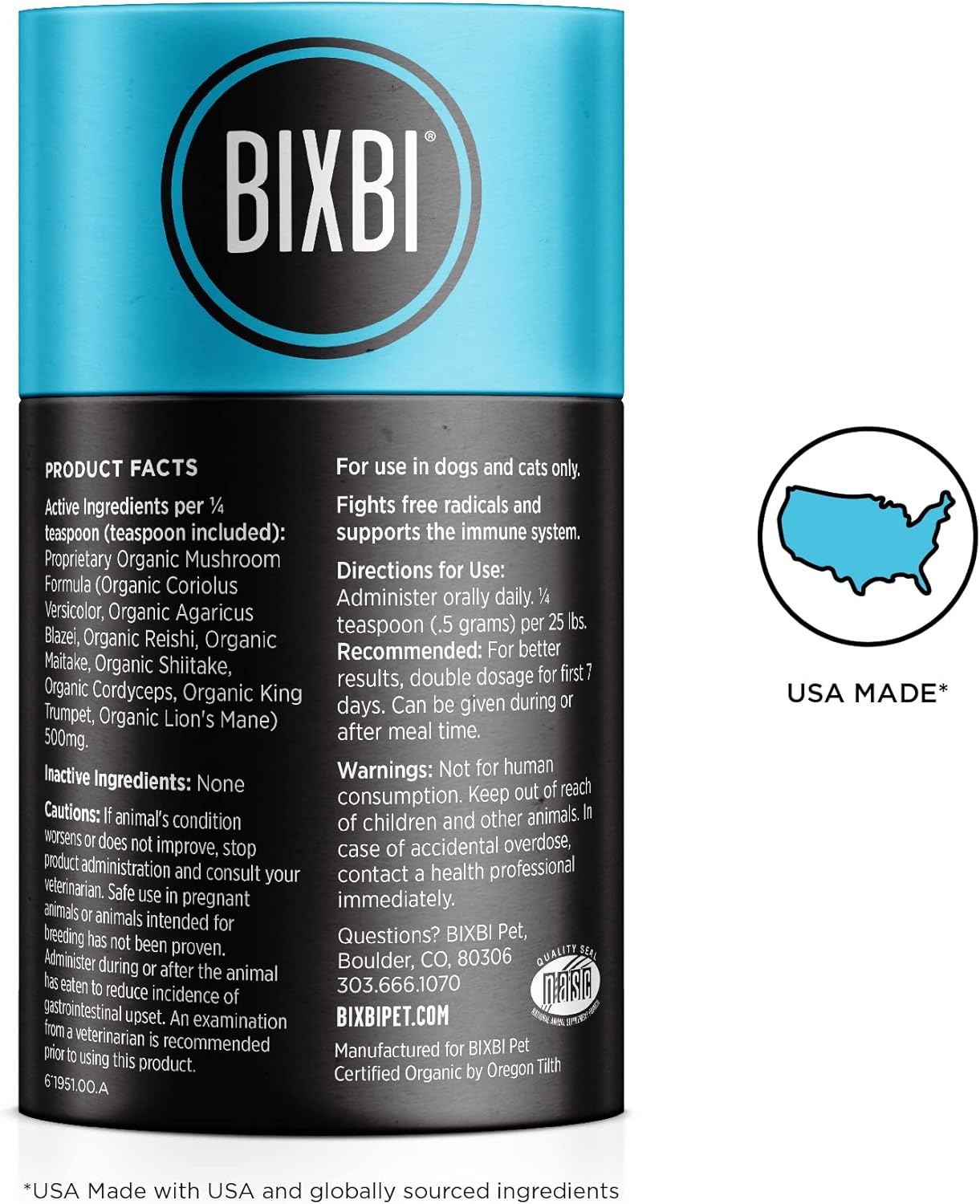 Immune Support Daily Cat Supplement Powder - BIXBI Dog Vitamins, 2-Month Supply