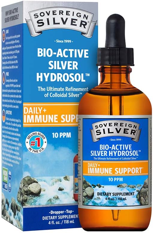 Immune Support Family Bundle: Sovereign Silver Bio-Active Silver Hydrosol - Dropper & Fine Mist, 4 oz & 2 oz