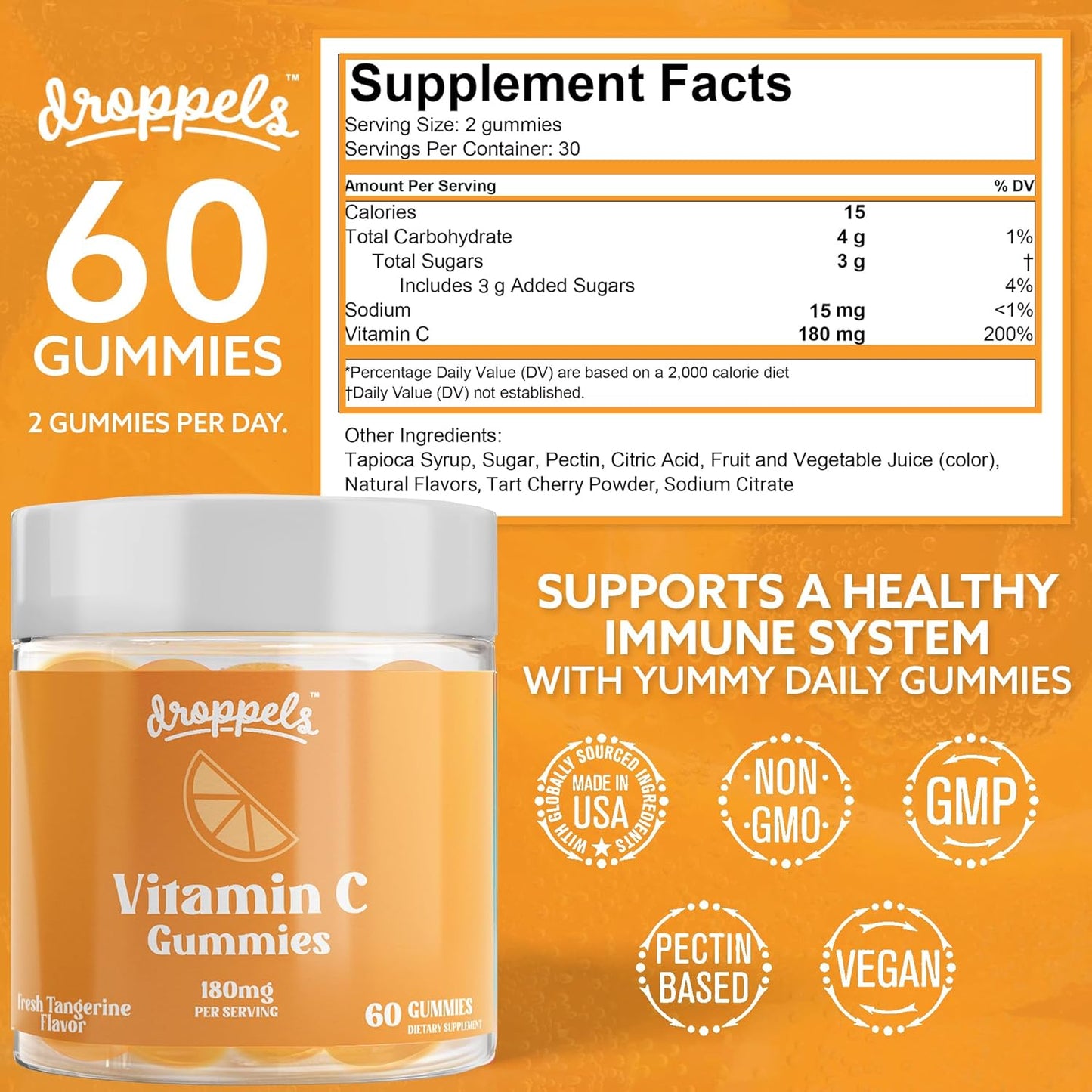 Immune Support Gummies Bundle with Multi Mushroom Extracts & Vitamin C - Vegan Supplement for Immune Health - Mixed Berries & Tangerine Flavors - 2 Pack